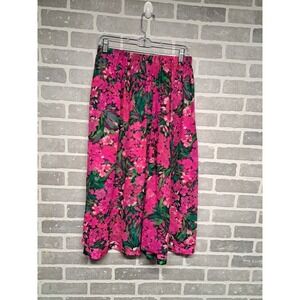 Flora Kung Women's Vintage Y2K Multicolor‎ Floral 100% Silk Skirt Size 14